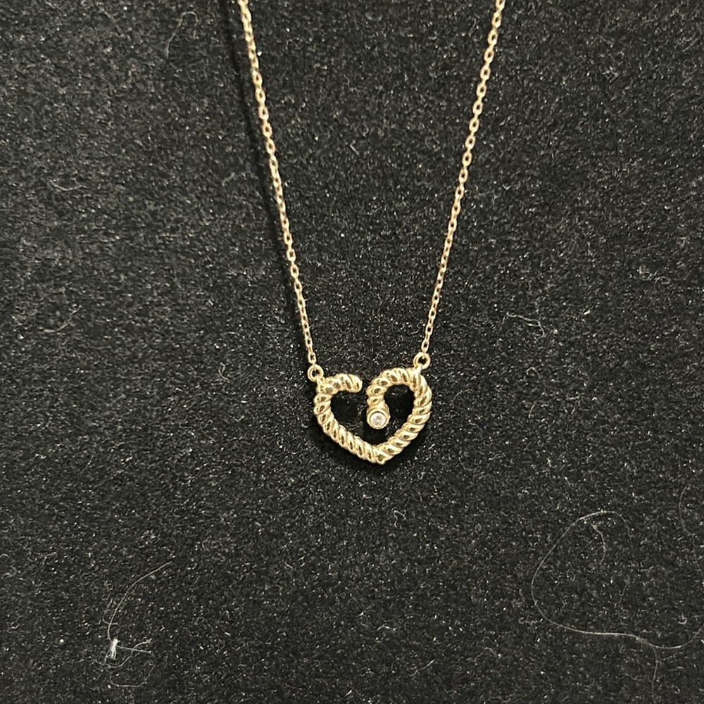 Adina Reyter 14k Gold Heart and Diamond Necklace - Picture 2 of 3